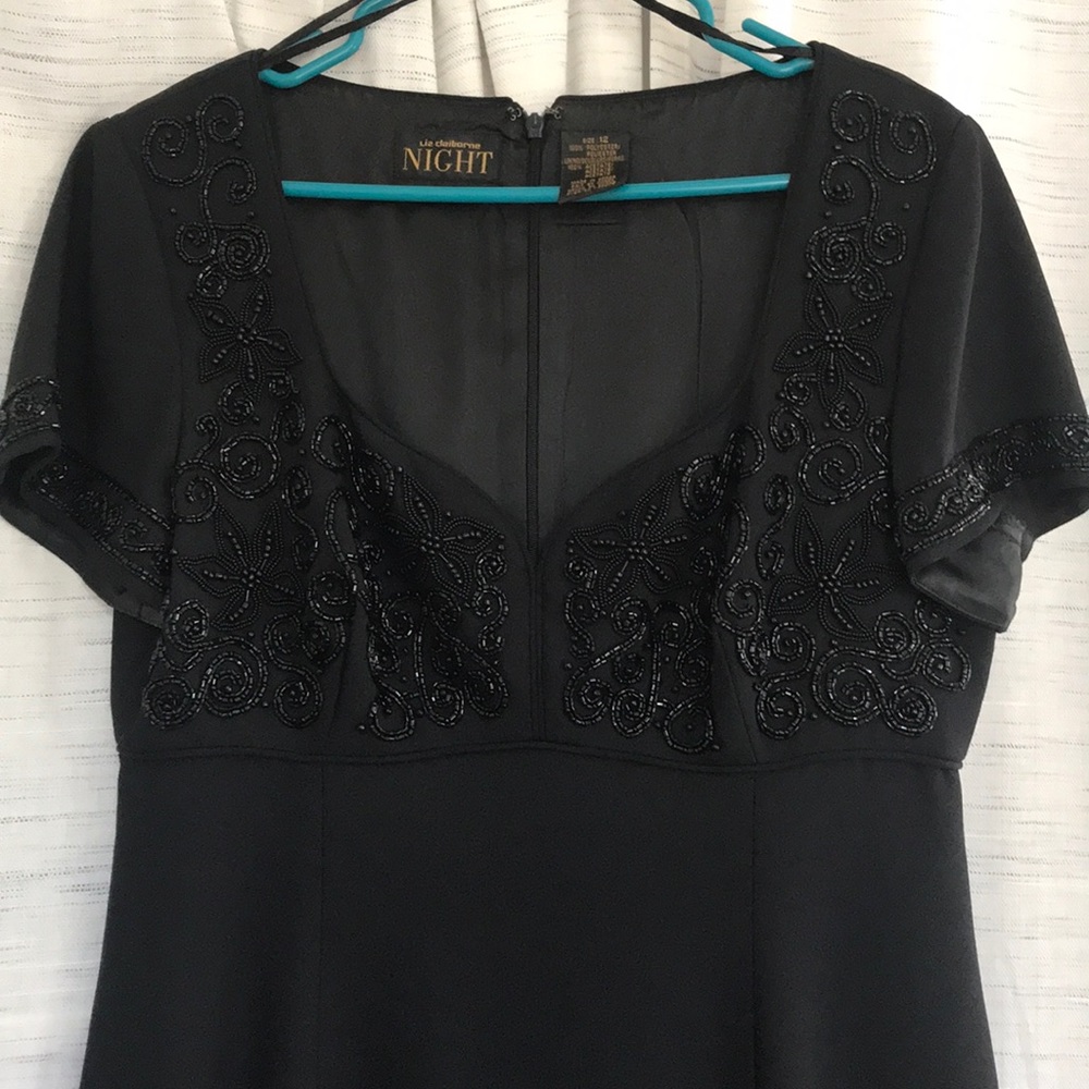 Liz Claiborne Night beaded black dress